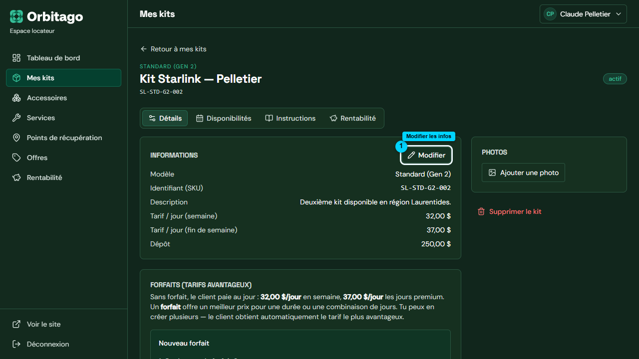 Configurer prix et disponibilités